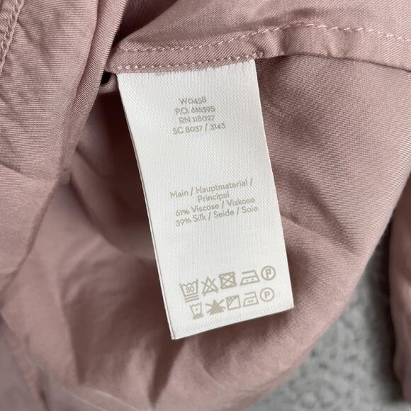 Boden Blouse Womens US 2 Pink Long Sleeve Ruffle Silk Blend Romantic Top - Picture 5 of 9